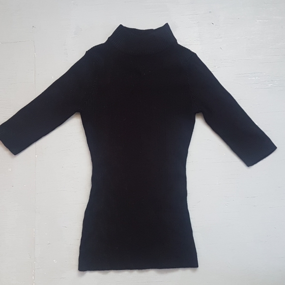 Ribbed mock neck 1/2 sleeve - Picture 1 of 3